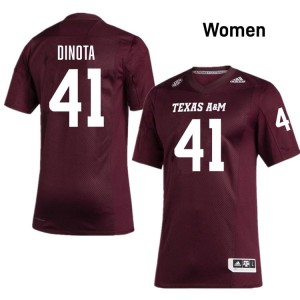 Women AJ DiNota Texas A&M Pride #41 Maroon SEC Sewn NCAA Football Jersey 90949288