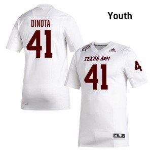 Genuine AJ DiNota Texas A&M #41 White Youth University SEC High-Performance Football Jersey 14034781