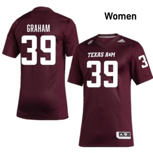 Aggies SEC #39 Adam Graham Women College Football Maroon Game Day Sewn Jersey 54864494