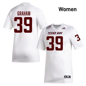 Adam Graham Women Licensed #39 TAMU SEC White Football University High-Quality Jersey 14418180