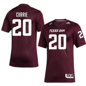Men Adonyss Currie Texas A&M Aggies Pride #20 Maroon SEC Sewn High School Football Jersey 67614909