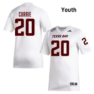 Adonyss Currie Youth Licensed #20 Texas A&M SEC White Football High School High-Quality Jersey 59729854