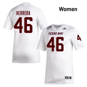#46 Aidan Herrera TAMU SEC Football University Embroidered Numbers Jersey (Women, White) 56276902