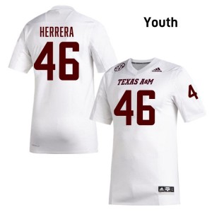 Aggies SEC #46 Aidan Herrera Youth NCAA Football White Game Day Sewn Jersey 20650377