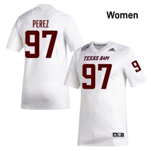 Genuine Alessandro Perez TAMU #97 White Women University SEC High-Performance Football Jersey 83639937