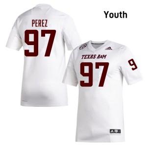 Alessandro Perez Youth Licensed #97 Aggies SEC White Football NCAA High-Quality Jersey 38679547