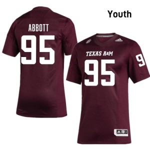 Genuine Alex Abbott Texas A&M Aggies #95 Maroon Youth Player SEC High-Performance Football Jersey 66001077