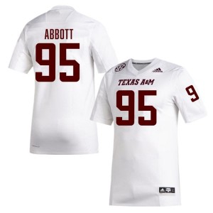 Alex Abbott Men Licensed #95 Texas A&M SEC White Football High School High-Quality Jersey 76680131