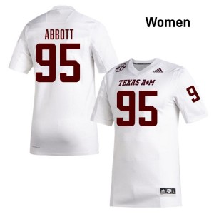 White Alex Abbott #95 TAMU Legacy Edition Football Women University Durable-Stitched SEC Jersey 48571204