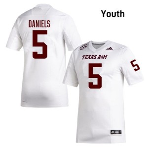 Amari Daniels Youth Licensed #5 Aggies SEC White Football High School High-Quality Jersey 26696297