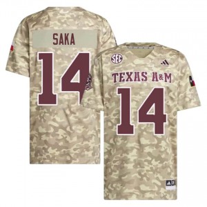 Genuine Anto Saka Texas A&M Aggies #14 Beige Men College SEC High-Performance Football Jersey 43894358