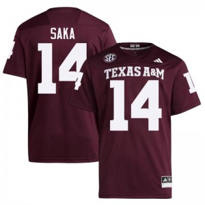 Genuine Anto Saka Texas A&M Aggies #14 Maroon Men College SEC High-Performance Football Jersey 30350089