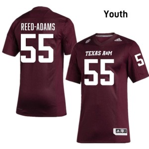 Texas A&M Aggies Maroon #55 Ar'maj Reed-Adams Youth Authentic SEC University Pro-Stitched Football Jersey 74946412
