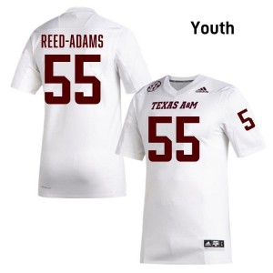 White Ar'maj Reed-Adams #55 Aggies Legacy Edition Football Youth Player Durable-Stitched SEC Jersey 86247455