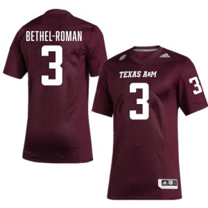 Men Ashton Bethel-Roman Texas A&M Aggies Pride #3 Maroon SEC Sewn NCAA Football Jersey 19697326