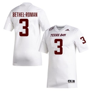 Aggies White #3 Ashton Bethel-Roman Men Authentic SEC High School Pro-Stitched Football Jersey 55612320