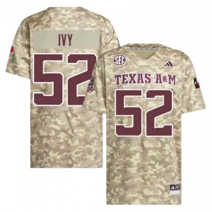 #52 Blake Ivy Texas A&M SEC Football High School Embroidered Numbers Jersey (Men, Beige) 38246908