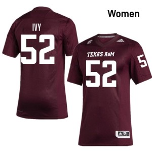 Blake Ivy Women Licensed #52 Texas A&M SEC Maroon Football NCAA High-Quality Jersey 54732153