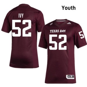 Maroon Blake Ivy #52 TAMU Legacy Edition Football Youth College Durable-Stitched SEC Jersey 89320283