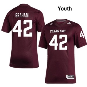 Maroon Boomer Graham #42 TAMU Legacy Edition Football Youth Player Durable-Stitched SEC Jersey 13784393