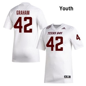 Texas A&M SEC #42 Boomer Graham Youth NCAA Football White Game Day Sewn Jersey 64774066