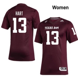 Women Brady Hart Texas A&M Pride #13 Maroon SEC Sewn Player Football Jersey 80471080