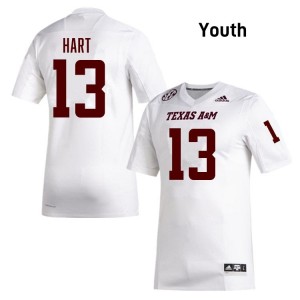 Genuine Brady Hart Texas A&M #13 White Youth College SEC High-Performance Football Jersey 68451691