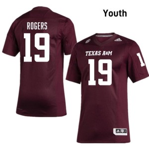 Youth Bravion Rogers TAMU Pride #19 Maroon SEC Sewn NCAA Football Jersey 92041805