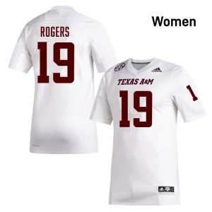 Texas A&M Aggies SEC #19 Bravion Rogers Women Player Football White Game Day Sewn Jersey 50940389