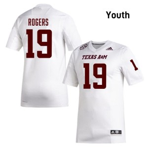 Texas A&M White #19 Bravion Rogers Youth Authentic SEC High School Pro-Stitched Football Jersey 76057203