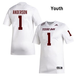 Youth Bryce Anderson Aggies Pride #1 White SEC Sewn College Football Jersey 61513473