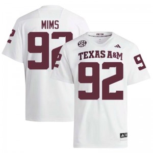 White CJ Mims #92 12th Man Legacy Edition Football Men College Durable-Stitched SEC Jersey 78271731