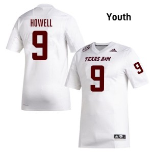 #9 Cashius Howell Texas A&M SEC Football Player Embroidered Numbers Jersey (Youth, White) 89552876