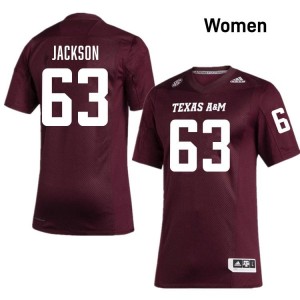 Genuine Chance Jackson Aggies #63 Maroon Women College SEC High-Performance Football Jersey 38606620