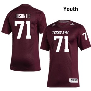 Maroon Chase Bisontis #71 Texas A&M Aggies Legacy Edition Football Youth University Durable-Stitched SEC Jersey 56570596