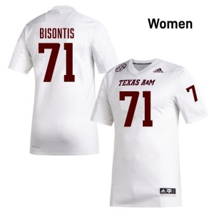 #71 Chase Bisontis TAMU SEC Football College Embroidered Numbers Jersey (Women, White) 71750904