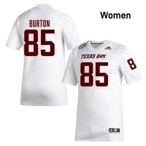 Texas A&M Aggies SEC #85 Chase Burton Women College Football White Game Day Sewn Jersey 19638087