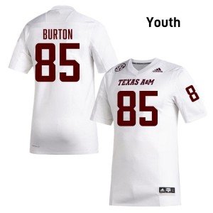 Texas A&M White #85 Chase Burton Youth Authentic SEC Player Pro-Stitched Football Jersey 96355025