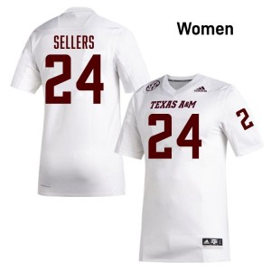 Women Cobey Sellers Texas A&M Aggies Pride #24 White SEC Sewn College Football Jersey 13468364