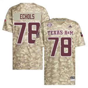 TAMU SEC #78 Coen Echols Men College Football Beige Game Day Sewn Jersey 45741100