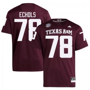 Aggies Maroon #78 Coen Echols Men Authentic SEC University Pro-Stitched Football Jersey 37342356