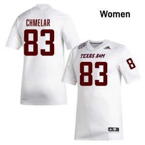 Texas A&M Aggies SEC #83 Colton Chmelar Women College Football White Game Day Sewn Jersey 75846809