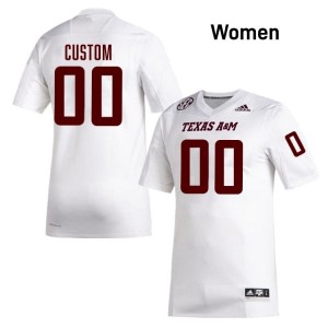 Genuine Custom Texas A&M Aggies #00 White Women High School SEC High-Performance Football Jersey 49026453
