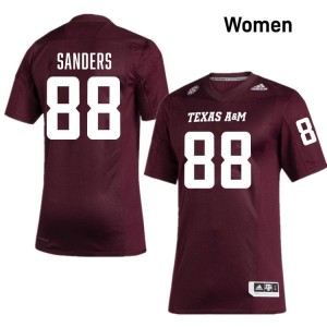 DJ Sanders Women Licensed #88 Texas A&M SEC Maroon Football NCAA High-Quality Jersey 55283463