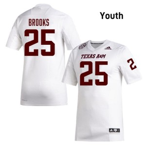 White Dalton Brooks #25 Texas A&M Legacy Edition Football Youth Player Durable-Stitched SEC Jersey 20016459