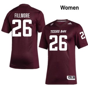Women Dashawn Fillmore Texas A&M Pride #26 Maroon SEC Sewn NCAA Football Jersey 20312967