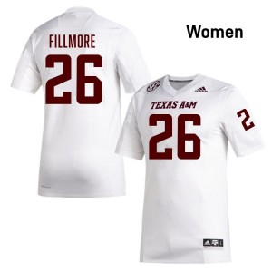 Texas A&M Aggies White #26 Dashawn Fillmore Women Authentic SEC High School Pro-Stitched Football Jersey 69524273