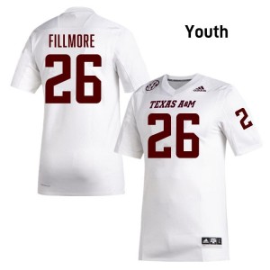Genuine Dashawn Fillmore Texas A&M #26 White Youth University SEC High-Performance Football Jersey 27791323