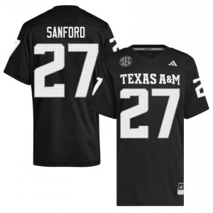 TAMU SEC #27 Daymion Sanford Men Player Football Black Game Day Sewn Jersey 33545673