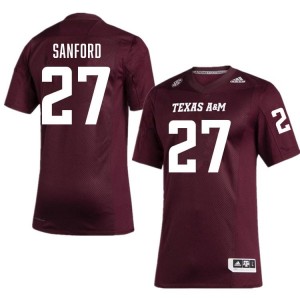#27 Daymion Sanford Texas A&M Aggies SEC Football High School Embroidered Numbers Jersey (Men, Maroon) 35039024